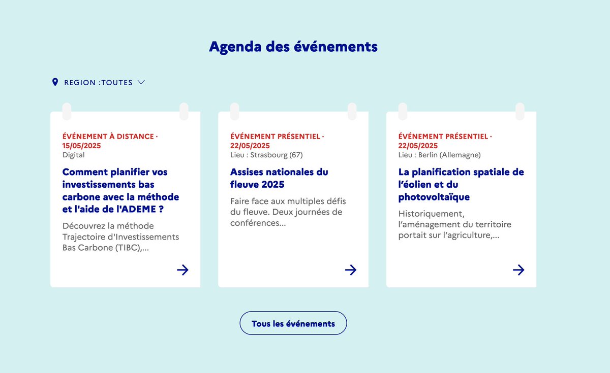 #Entreprises découvrez les événements à venir de l’<a href="/ademe/">ADEME</a> pour réussir la transition écologique !
➡️ Participez à des formations, webinaires et rencontres pour soutenir la transition énergétique 👉 agirpourlatransition.ademe.fr/entreprises/re…