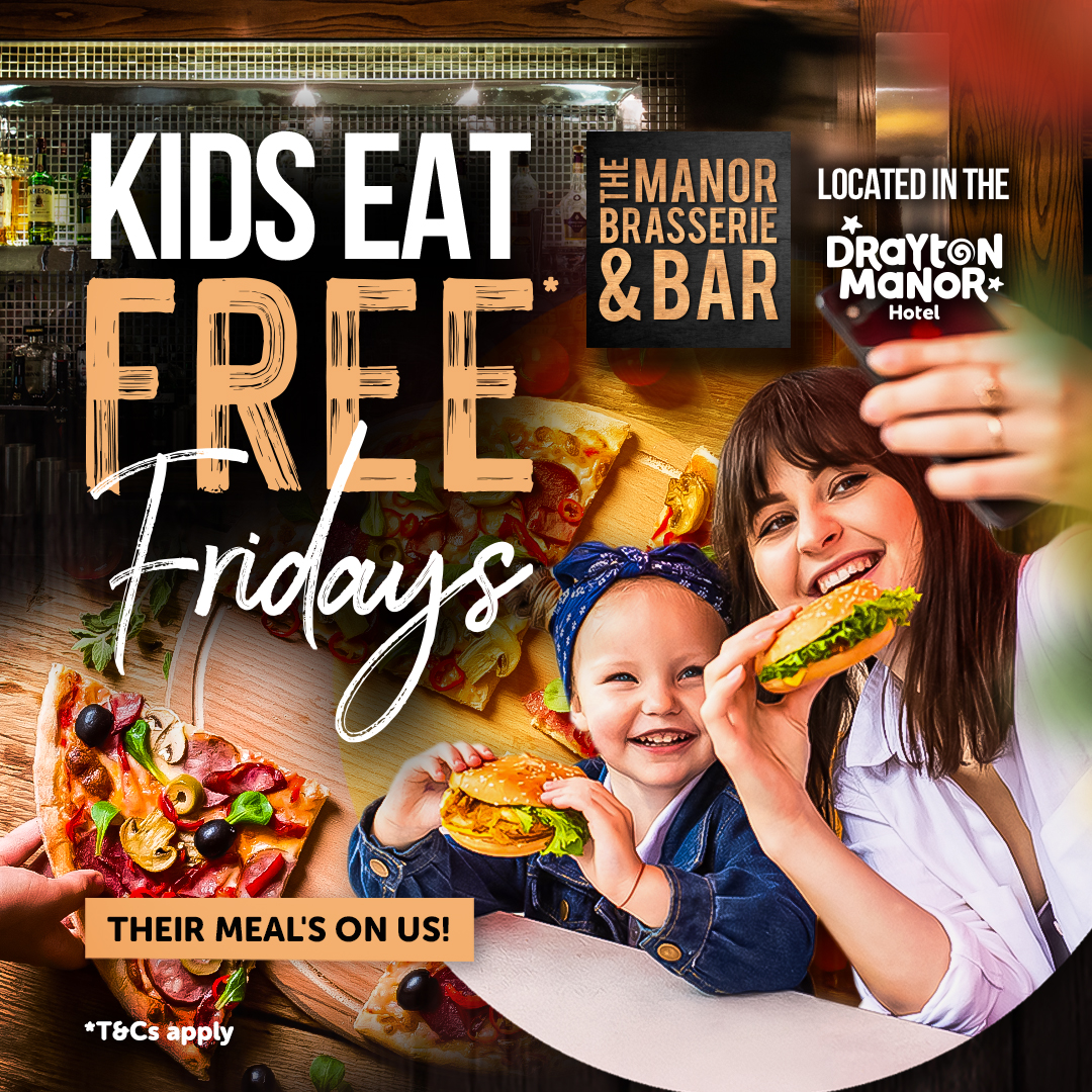 Fridays just got a whole lot tastier... 😋

Every Friday at Drayton Manor Hotel, kids eat FREE when grown-ups order a main meal – their meal’s on us! 👏

🔗 brnw.ch/Kids_Eat_FREE_…