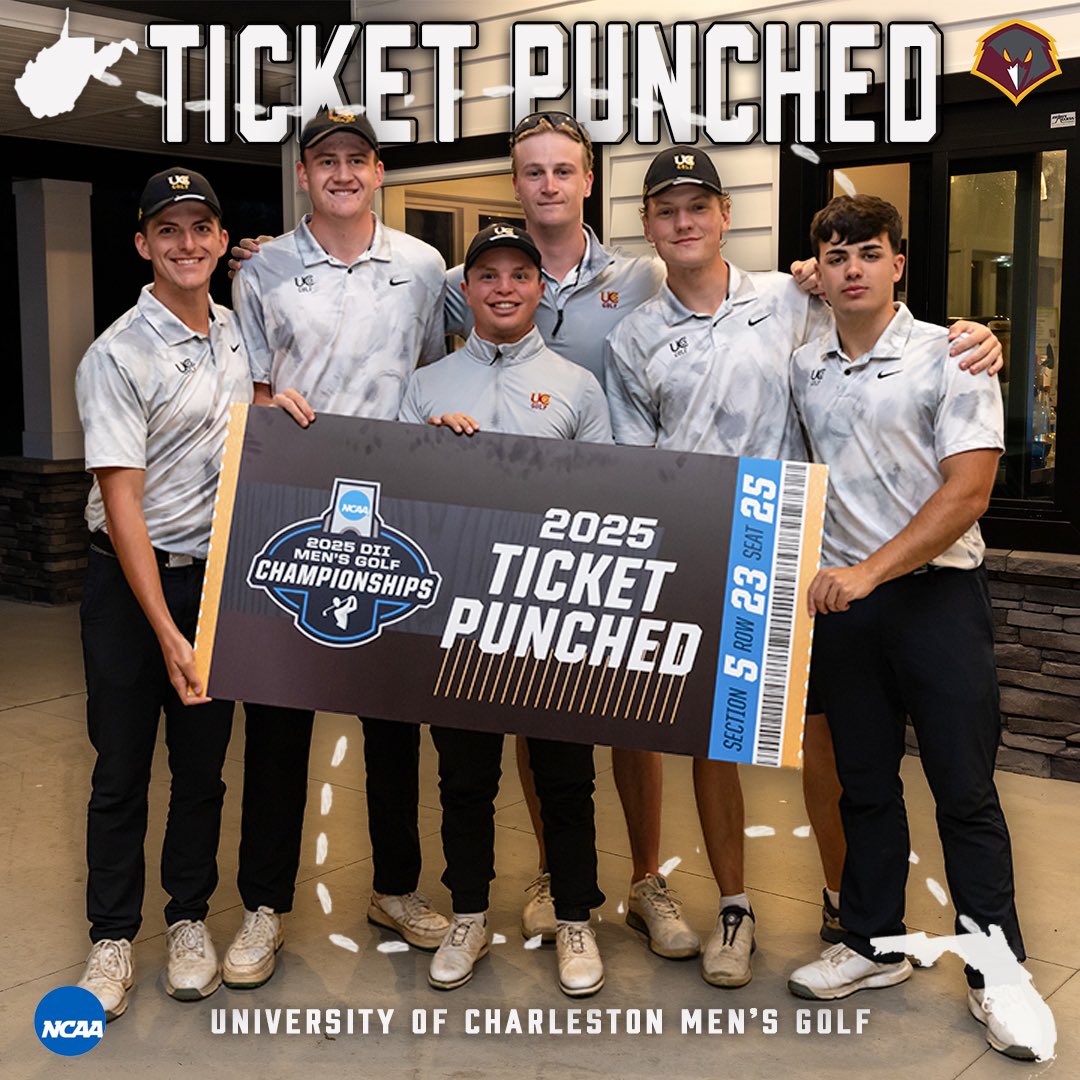 ucwv_athletics's tweet image. ⛳️After a long regionals in Erie, Men’s Golf has punched their ticket back to Nationals 🤩
Charleston will take on PGA National in West Palm Beach, Florida next week❗️
#WingsUp