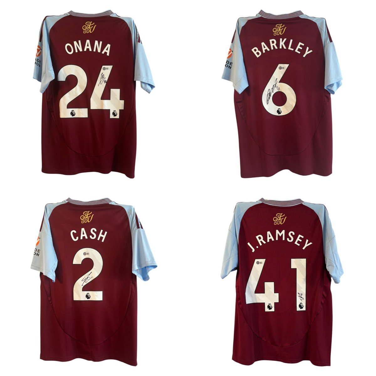 GIVEAWAY – Aston Villa v Tottenham

If Aston Villa win by two or more goals, one lucky follower will win a signed shirt of their choice — pick from:
Amadou Onana, Ross Barkley, Matty Cash, or Jacob Ramsey.

To enter:
Follow @SignedFShirts &amp; @SFSMemorabilia
Repost this post