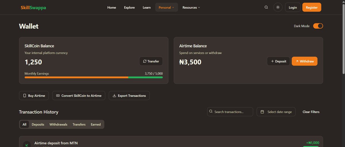 bsidlify's tweet image. Skill Swappa – Trade Skills for Airtime in Africa Skill Swappa is a revolutionary digital platform where Africans can exchange their skills for mobile airtime. Whether you're a graphic designer in Lagos, a web developer in Nairobi... @travisdotmedia   launched.lovable.dev/skill-swappa