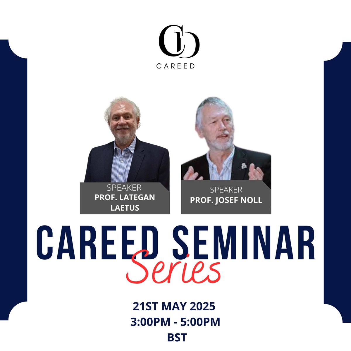 THE CAREED UWS (@careed_uws) on Twitter photo 🎓 Join the CAREED Seminar Series online on Wed, 21 May 2025 at 3 PM BST!
🎤 Speakers:
Prof. Laetus Lategan – Research integrity
Prof. <a href="/josefnoll/">Josef Noll</a> - Digital Public Infrastructure in Africa
📌 Register free: lnkd.in/eMes6HYy 🎓 Join the CAREED Seminar Series online on Wed, 21 May 2025 at 3 PM BST!
🎤 Speakers:
Prof. Laetus Lategan – Research integrity
Prof. <a href="/josefnoll/">Josef Noll</a> - Digital Public Infrastructure in Africa
📌 Register free: lnkd.in/eMes6HYy
