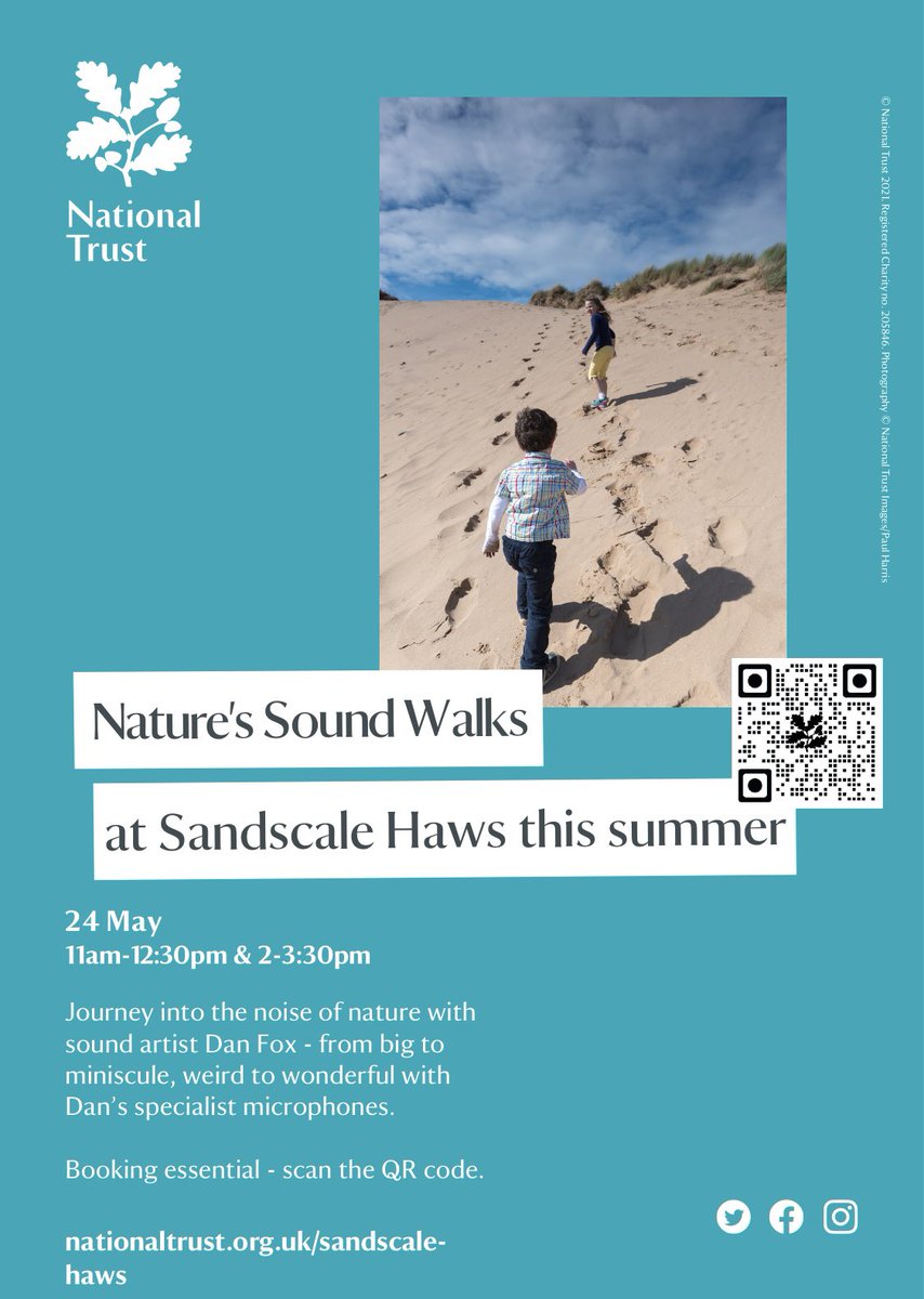 Join us on 24th May for a Nature’s Sound Walk with artist Dan Fox where we’ll be listening to all the weird and wonderful sounds of nature around Sandscale.

#NaturesSounds