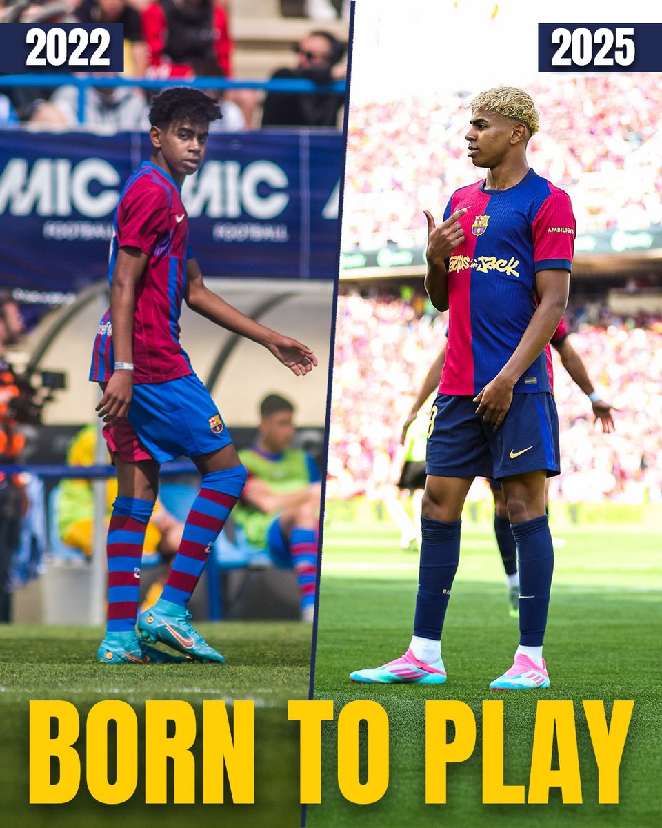 Només tres anys separen les dues imatges.

Lamine Yamal - #BornToPlay 💎