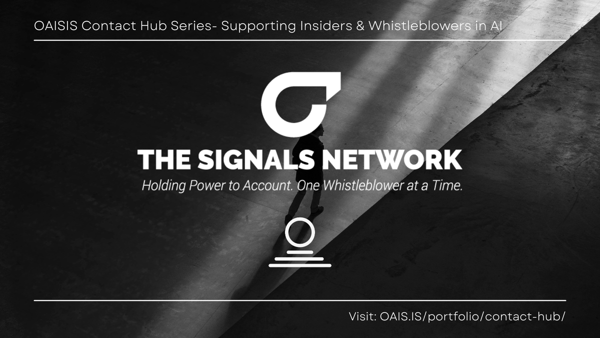 OAISIS (@oaisis_official) on Twitter photo We present: Another trusted name in our OAISIS Network/Contact Hub Series ā where AI insiders can find real support to safely raise concerns.
Today's spotlight: <a href="/TheSignalsNetw/">The Signals Network</a>: Experts in protecting whistleblowers & journalistic sources.
š Link below: š§µ1/6
#Whistleblower #ai We present: Another trusted name in our OAISIS Network/Contact Hub Series ā where AI insiders can find real support to safely raise concerns.
Today's spotlight: <a href="/TheSignalsNetw/">The Signals Network</a>: Experts in protecting whistleblowers & journalistic sources.
š Link below: š§µ1/6
#Whistleblower #ai