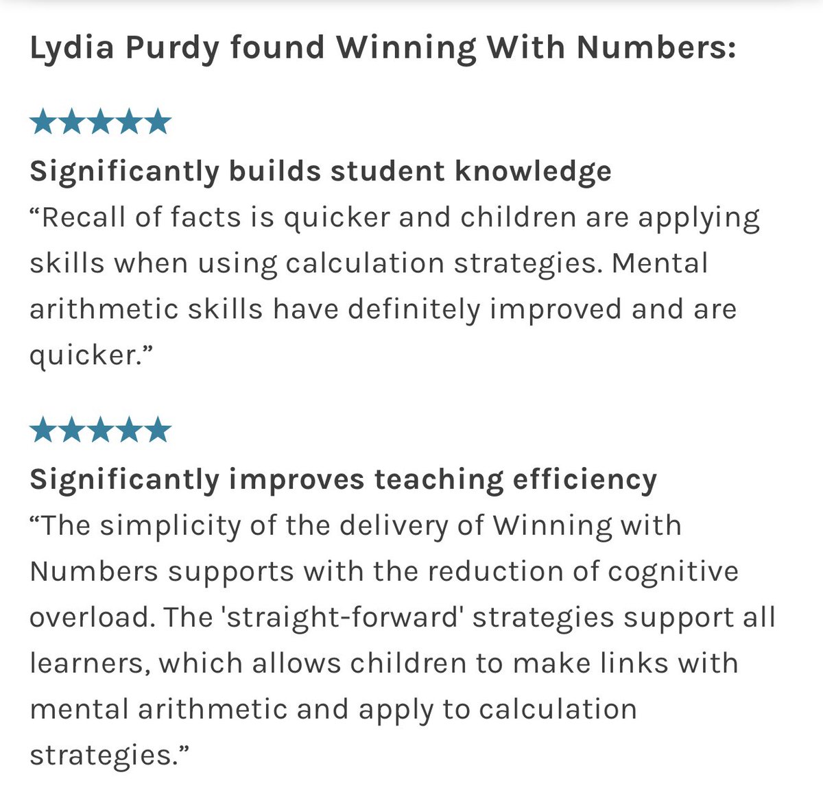 Winning With Numbers cares about impact on #learning and #teacher development. 

Reviews are highly positive from #headteachers and #mathsleaders 

Get involved to see the impact in your school and ensure children are #fluent &amp; confident with #number 

👉 wwnumbers.com/request-a-demo/
