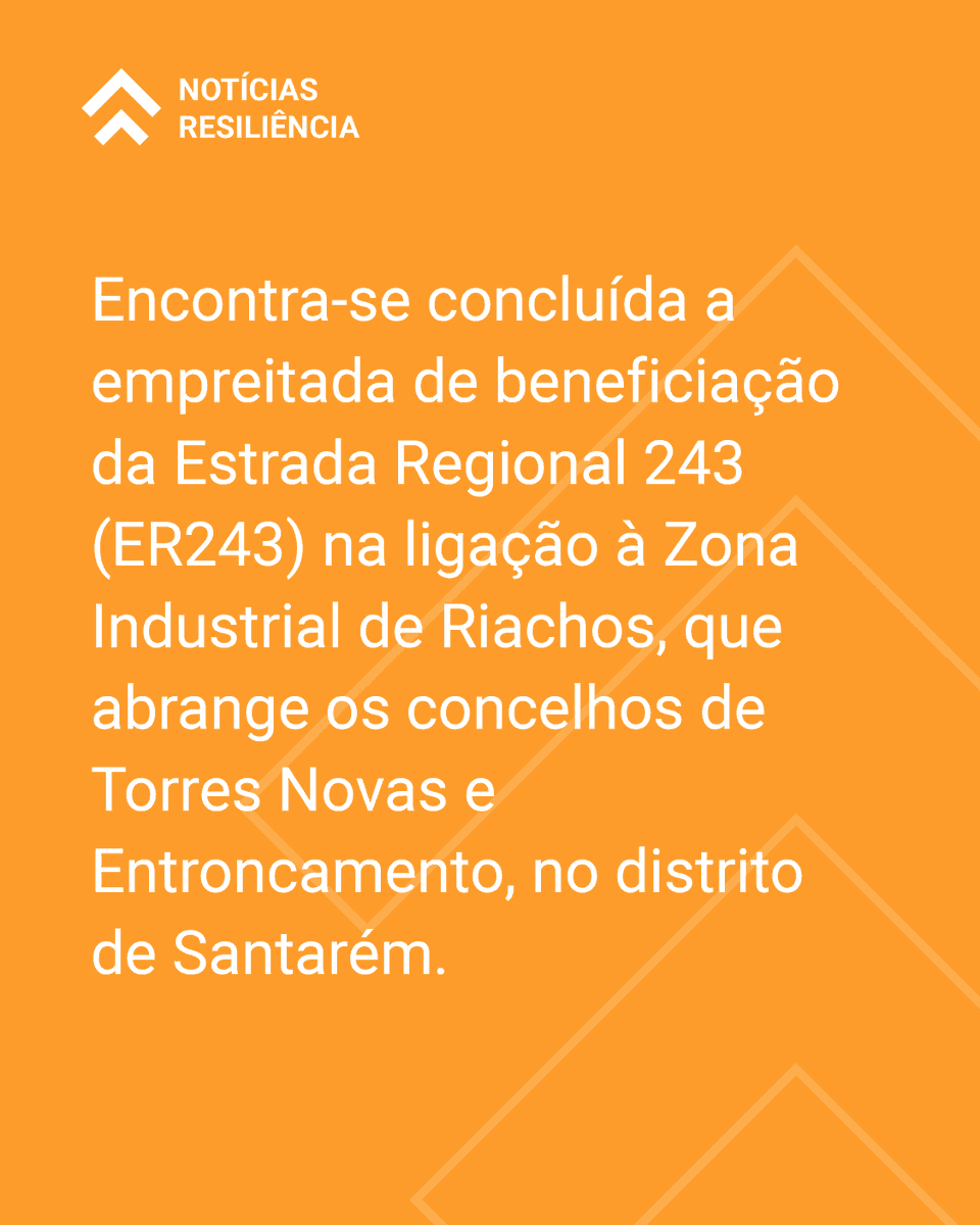 Um investimento 5,4 milhões de euros, no âmbito do PRR. Construção de duas novas rotundas nos acessos a Riachos e de uma nova via com cerca de 1.3 km com ligação direta à Zona Industrial do Entroncamento.
#prr #infraestruturas #resiliencia #nextgenerationEU