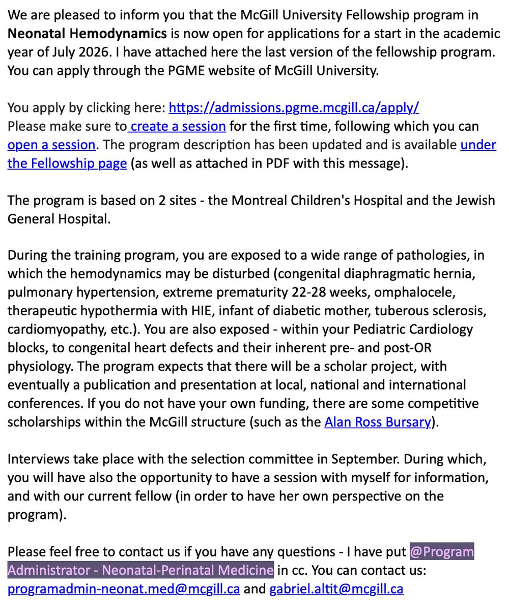 NeoCardioLab - Gabriel Altit (@cardioneo) on Twitter photo Applications for our NH-TNE program <a href="/mcgillu/">McGill University</a> and <a href="/HME_MCH/">Hôpital de Montréal pour enfants</a> are now open! More information in this link below. Please encourage those that may be interested in a fellowship opportunity to apply. <a href="/NeoHemodynamics/">Neonatal Hemodynamics Research Centre</a> <a href="/NeoHeartSociety/">Neonatal Heart Society</a>
neocardiolab.com/neonatal-hemod… Applications for our NH-TNE program <a href="/mcgillu/">McGill University</a> and <a href="/HME_MCH/">Hôpital de Montréal pour enfants</a> are now open! More information in this link below. Please encourage those that may be interested in a fellowship opportunity to apply. <a href="/NeoHemodynamics/">Neonatal Hemodynamics Research Centre</a> <a href="/NeoHeartSociety/">Neonatal Heart Society</a>
neocardiolab.com/neonatal-hemod…