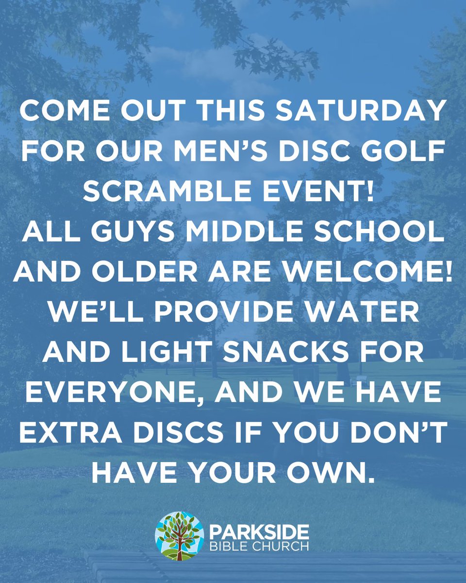 Whether you’re a pro or you've never thrown a disc in your life, we’d love to see you there! Register at parkside.org!