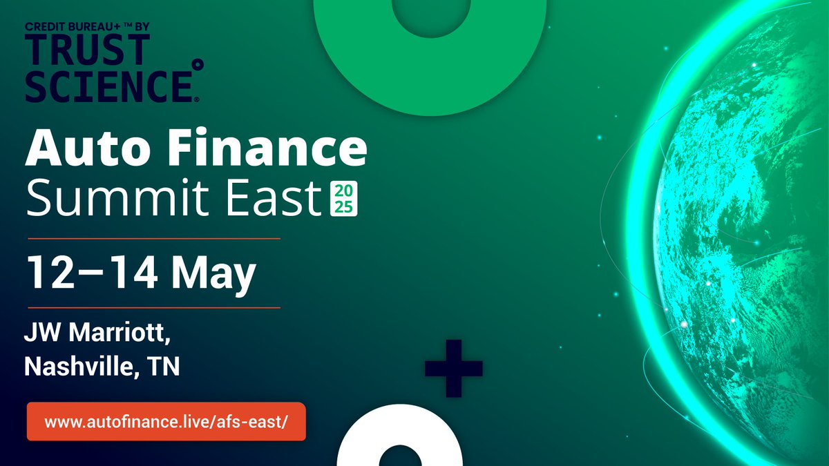 Headed to #AFSEast in Nashville! 🚗💨 Trust Science will be there today through Wednesday. Connect with us to discuss the future of auto lending. Don't miss this top event for networking, insights, and tech demos! <a href="/AutoFinanceNews/">Auto Finance News</a> #AutoFinanceSummit #AutoLending #Fintech