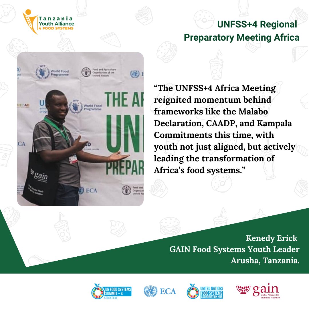 At the #UNFSS+4 Africa Preparatory Meeting, Kenedy emphasized:

 “Youth are not just aligned — they are leading.”

⚡ A powerful moment for frameworks like Malabo, CAADP, and the Kampala Commitments — made real by youth leadership.