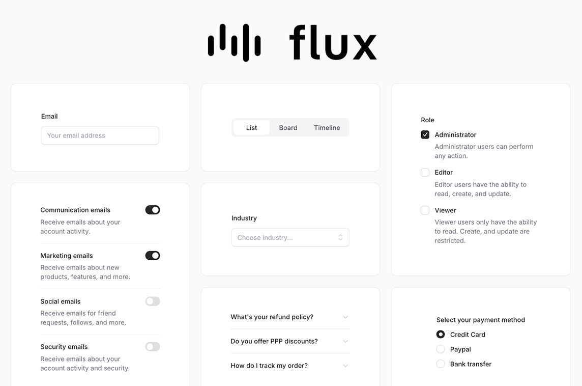 MadeWithLaravel's tweet photo. Flux is an official UI component library for Livewire apps 📦️✨ - https://t.co/oY6QBduRbL https://t.co/9Uffdb6Pvc