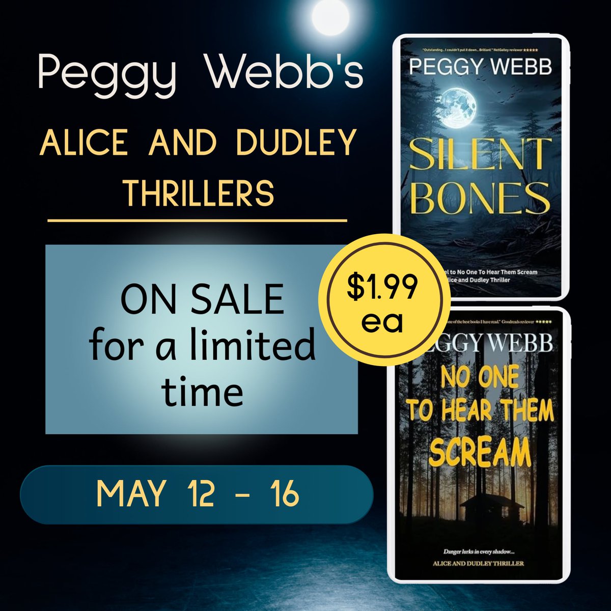 SALE! Silent Bones, prequel, and No One to Hear Them Scream, Book 1.  Ordinary people go to extraordinary lengths to save those they love.
tinyurl.com/ybnc6dwx
tinyurl.com/r445zau7    Silent Bones
#series #bestellingauthor #fanfavorite #tellafriend #smalltownmystery #SARdog