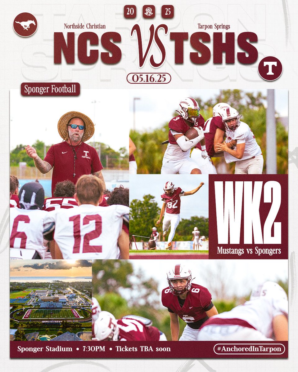 Officially GAMEWEEK‼️

🆚: Northside Christian
⏰: 7:30pm
📍: Sponger Stadium
🎟️: TBA soon

#SpongerPride #AnchoredInTarpon