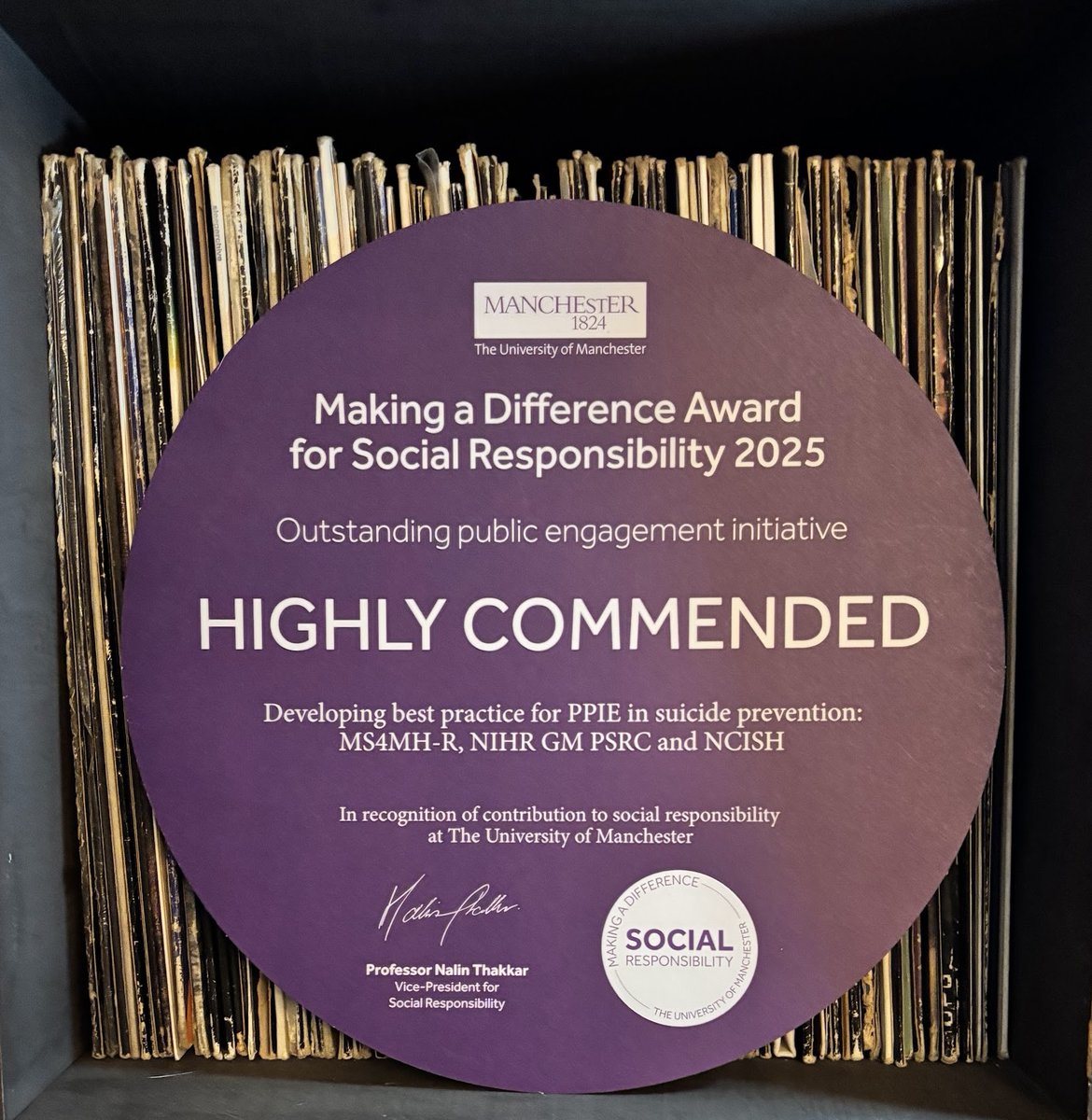 NIHR Greater Manchester PSRC (@gm_psrc) on Twitter photo 👏Huge congratulations to our team and everyone involved for receiving a 'Highly Commended'
<a href="/OfficialUoM/">The University of Manchester</a> Making a Difference Award!
This an outstanding recognition of our team's work for better PPIE in self-harm & suicide prevention!
#patientsafety #mentalhealthresearch 👏Huge congratulations to our team and everyone involved for receiving a 'Highly Commended'
<a href="/OfficialUoM/">The University of Manchester</a> Making a Difference Award!
This an outstanding recognition of our team's work for better PPIE in self-harm & suicide prevention!
#patientsafety #mentalhealthresearch