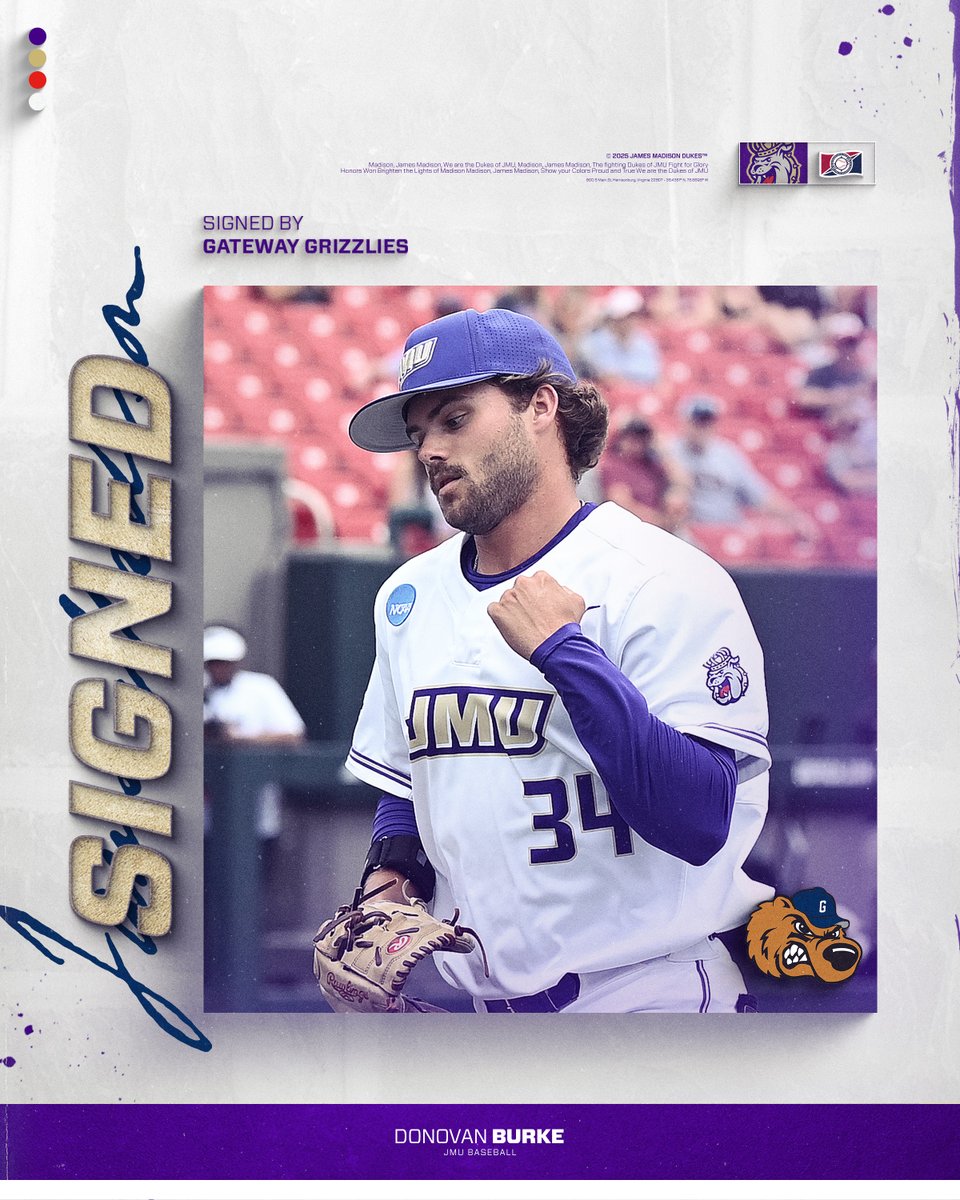 Signed &amp; shoved.

Donovan Burke has signed with the Gateway Grizzlies, making his pro debut over the weekend with three scoreless innings of relief and three strikeouts.

📰 | tinyurl.com/2bkwuluf

#GoDukes
