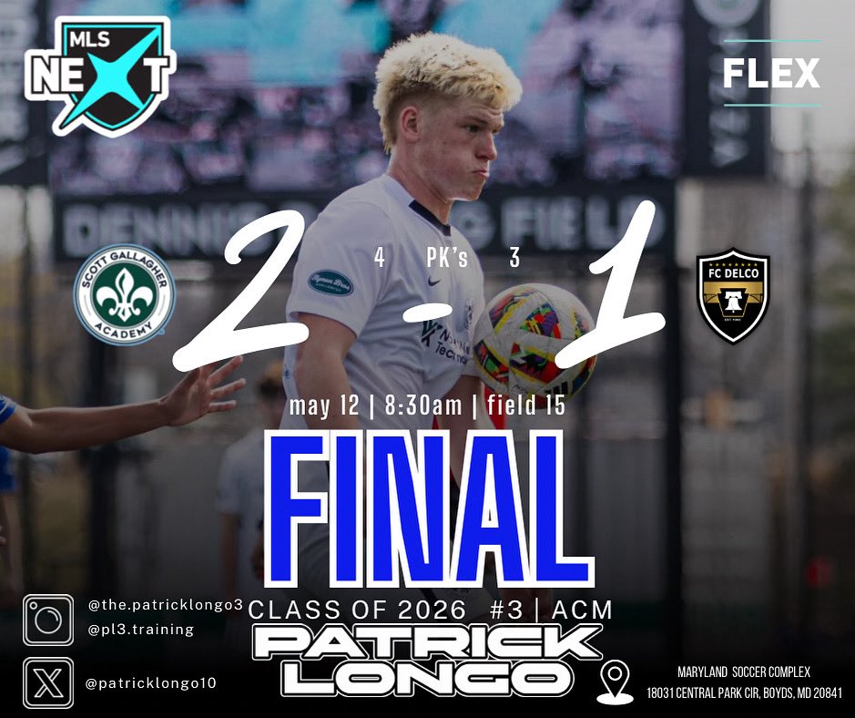 Patrick Longo aka pL3 (@patricklongo10) on Twitter photo Headed to the playoffs!! #LetsGooooo
<a href="/ImCollegeSoccer/">College Soccer Truth ™</a> <a href="/PrepSoccer/">Prep Soccer ⚽️</a>
<a href="/TheSoccerWire/">SoccerWire</a> <a href="/TopDrawerSoccer/">TopDrawerSoccer</a>
@MLSNext <a href="/SLSGSoccerClub/">Scott Gallagher Soccer Club</a> Headed to the playoffs!! #LetsGooooo
<a href="/ImCollegeSoccer/">College Soccer Truth ™</a> <a href="/PrepSoccer/">Prep Soccer ⚽️</a>
<a href="/TheSoccerWire/">SoccerWire</a> <a href="/TopDrawerSoccer/">TopDrawerSoccer</a>
@MLSNext <a href="/SLSGSoccerClub/">Scott Gallagher Soccer Club</a>