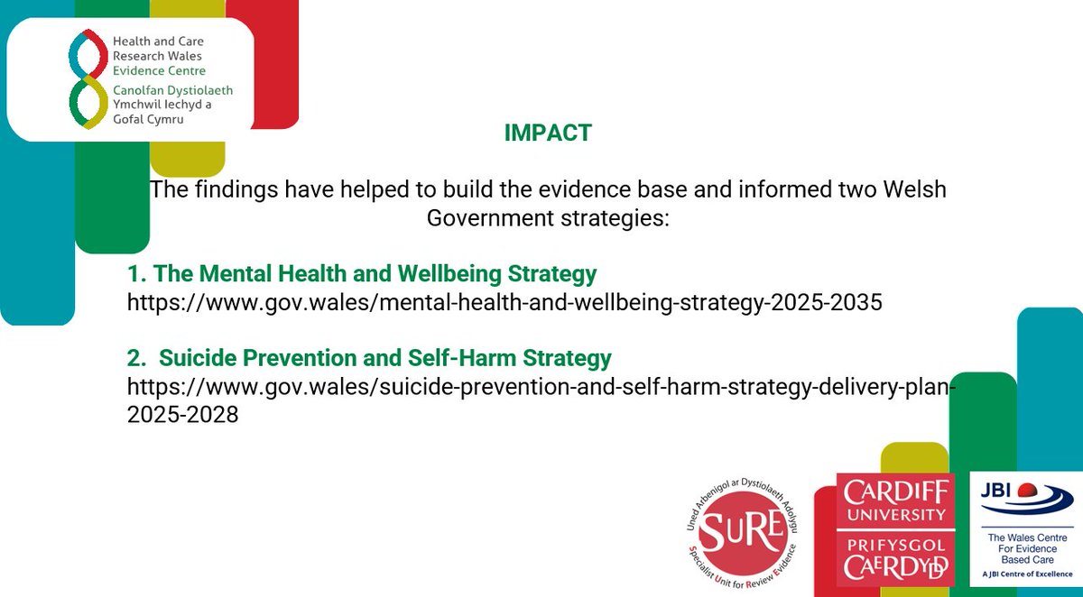 IMPACT! Our rapid review on improving access to mental health services for ethnic minority groups has helped build the evidence base and informed TWO Welsh Government strategies.

Read the full rapid review:  researchwalesevidencecentre.co.uk/mental-health-….