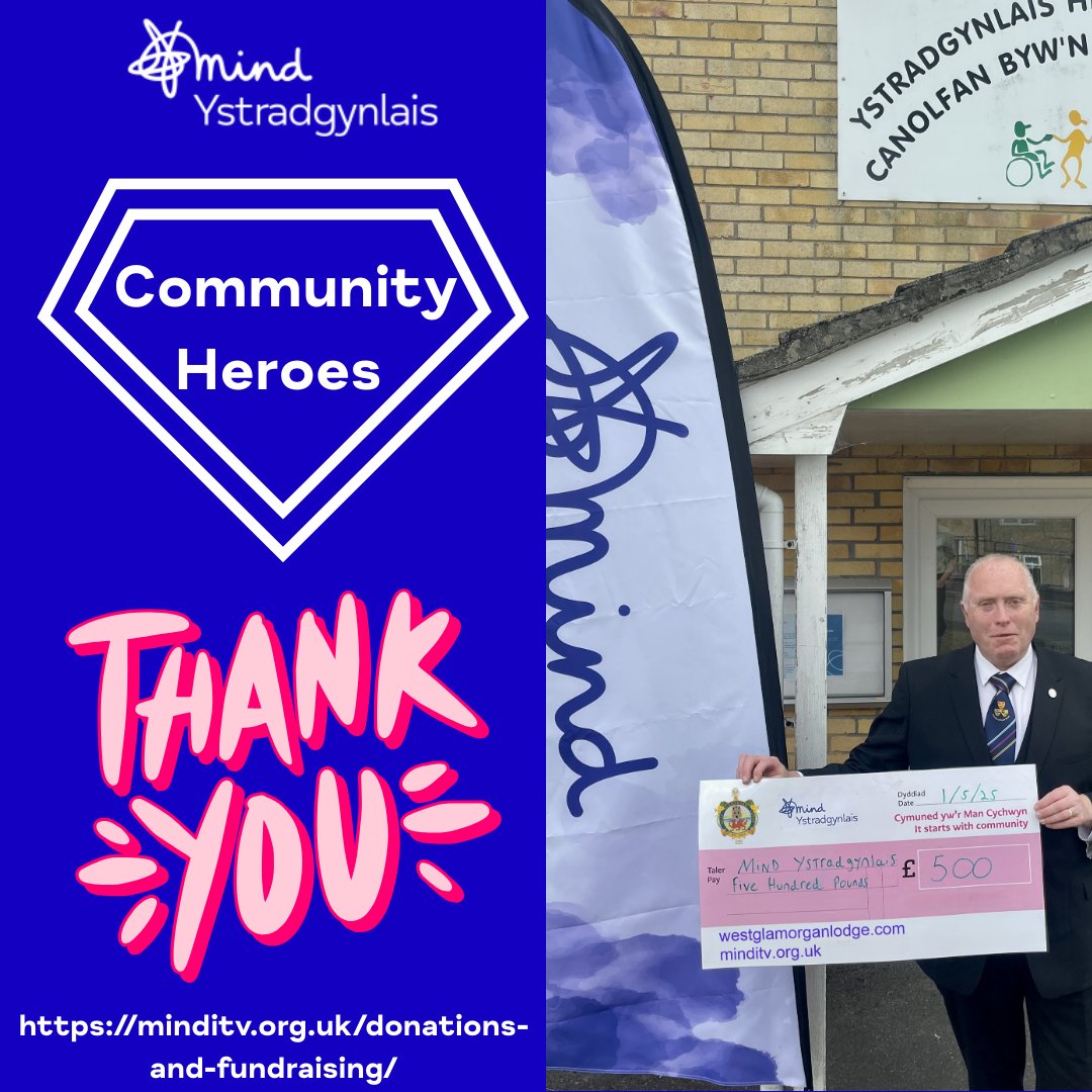 🌟Community Heroes Alert!🌟

Huge thanks to Alun &amp; West Glamorgan Lodge No. 5271 for donating £500 to Mind Ystradgynlais💚

“As Freemasons, we support our local community &amp; know mental health is vital.”

👏True community heroes!
#SupportLocal #MentalHealthMatters