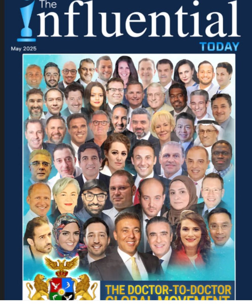"حقاً، إنه امتياز عظيم وشرف نادر أن أكون على غلاف العدد القادم من *The Influential Today*. إن الانضمام إلى هذه الكوكبة المرموقة من المهنيين العالميين والأطباء هو نعمة عميقة لا تُقدر بثمن. 🌎🌎  

وكما قال شكسبير: *'البعض يولد عظيماً، والبعض يحقق العظمة، والبعض تُفرض