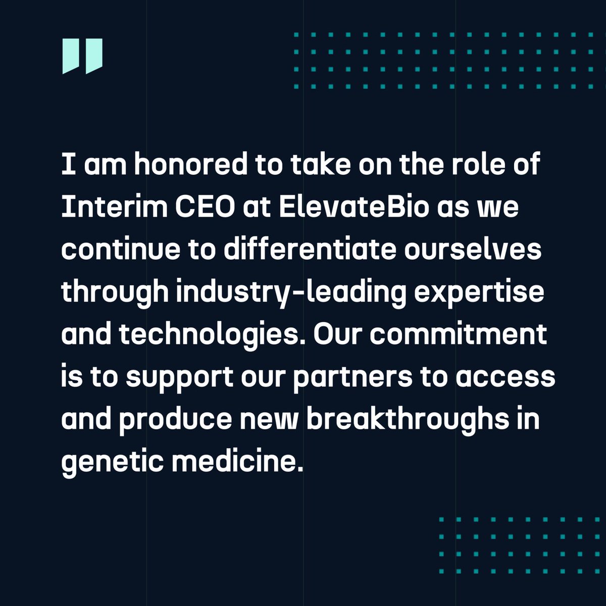 ElevateBio has appointed Ger Brophy as Interim CEO and member of its Board of Directors.
Ger has served as a strategic advisor to our leadership team over the past year and is committed to strengthening our leadership in genetic medicines.
Learn more: elevate.bio/press-releases…