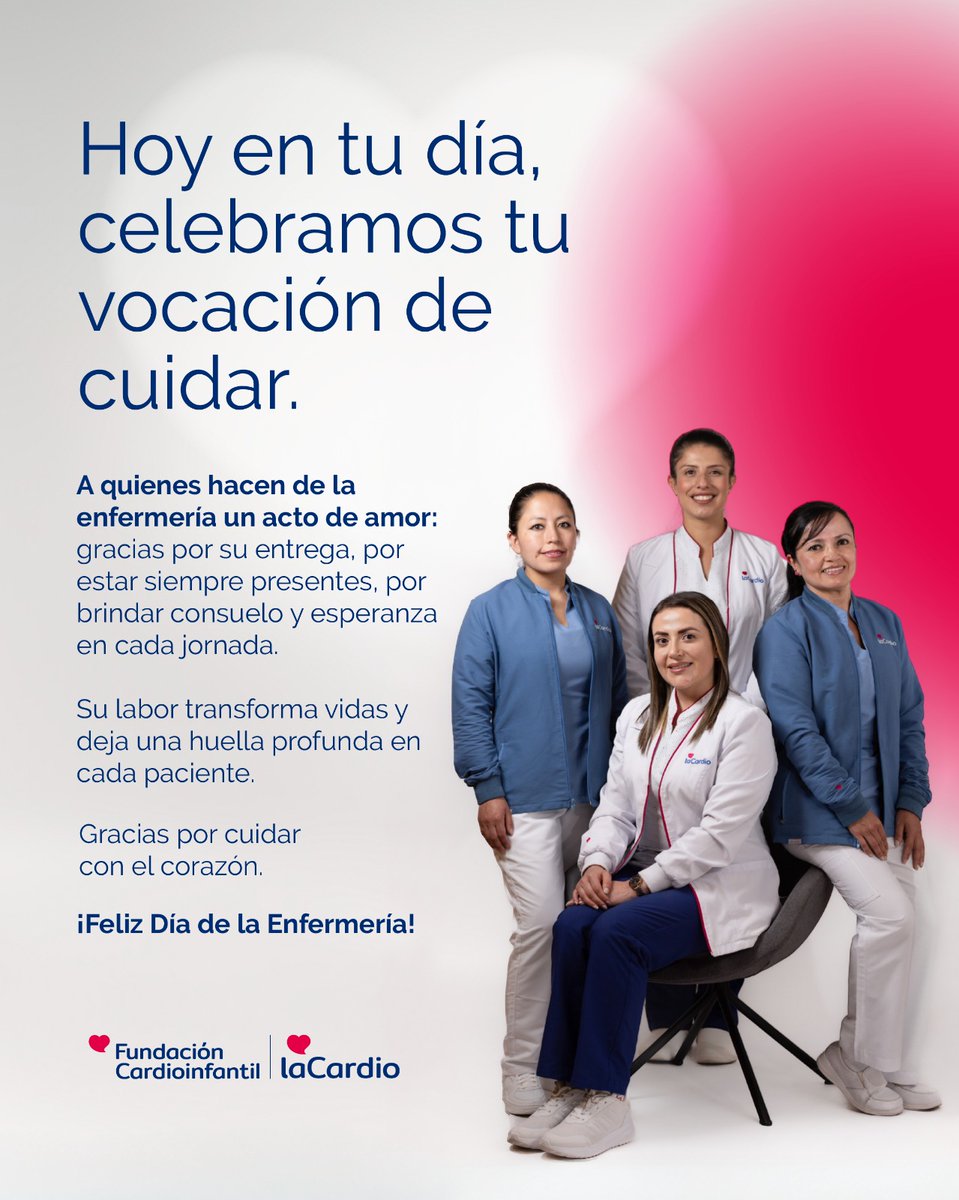fcardioinfantil's tweet image. ❤️ Hoy celebramos a quienes convierten cada cuidado en un acto de amor.
Gracias, enfermeras y enfermeros, por latir al ritmo de cada paciente. ¡Feliz Día!

#LaCardio #PuedesConfiar