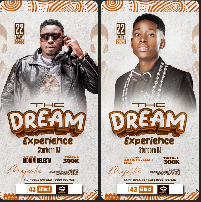 Scorfield Official๐บ๐ฌ (@scorfield256) on Twitter photo #TheDreamExperience on the 22nd of May 2025
Featuring <a href="/DeRiddimselekta/">Sir. Riddim Selekta ๐บ๐ฌ</a> at Majestic Vision Empire
Book your tables early enough at @300k #TheDreamExperience on the 22nd of May 2025
Featuring <a href="/DeRiddimselekta/">Sir. Riddim Selekta ๐บ๐ฌ</a> at Majestic Vision Empire
Book your tables early enough at @300k