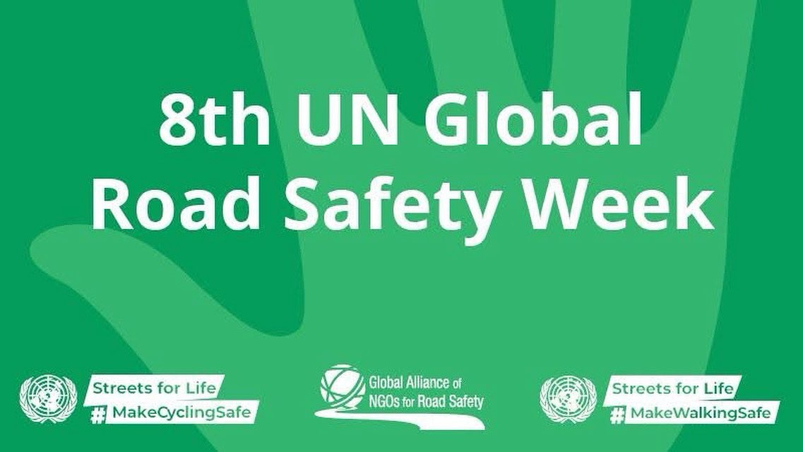 ‘Make Walking &amp; Cycling Safe ‘
Theme of 8th UN Global Road Safety week 

Road traffic injuries are a leading cause of death and disability worldwide, with nearly 1.2 million people killed and as many as 50 million people injured each year. 
<a href="/RoadSafetyNGOs/">Road Safety Alliance</a> 
 @mayankfoundation