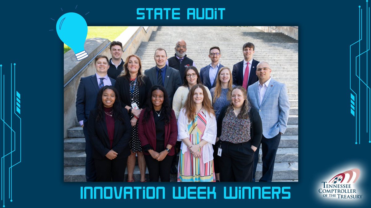 TN Comptroller (@tncot) on Twitter photo Congratulations to the winners of our State Audit #Innovation Week! In the Comptroller's Office we pride ourselves on welcoming new ideas and seeking challenges that help make government work better! Congratulations to the winners of our State Audit #Innovation Week! In the Comptroller's Office we pride ourselves on welcoming new ideas and seeking challenges that help make government work better!