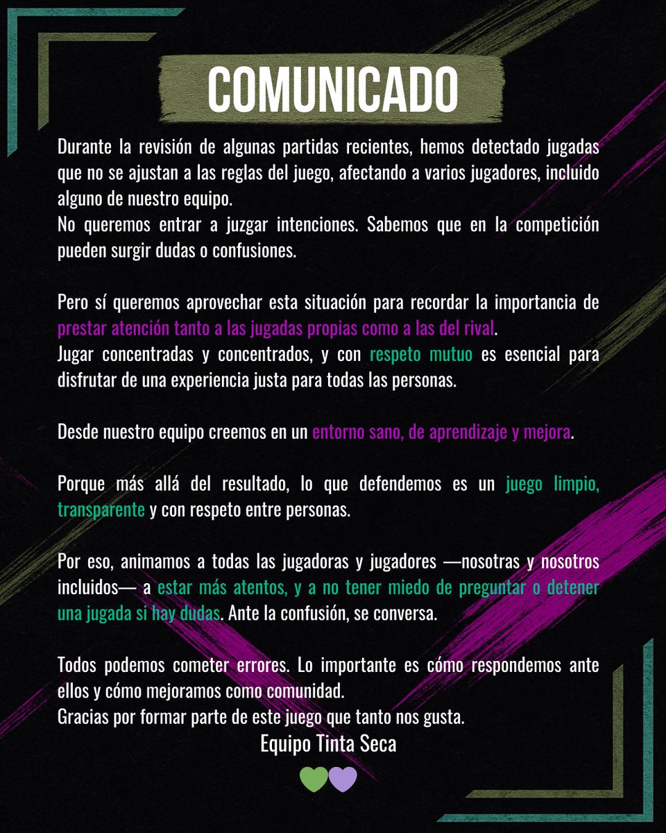 Hoy hacemos una pausa para algo importante.
Queremos hablar de juego limpio.
La integridad va primero, dentro y fuera del tapete.