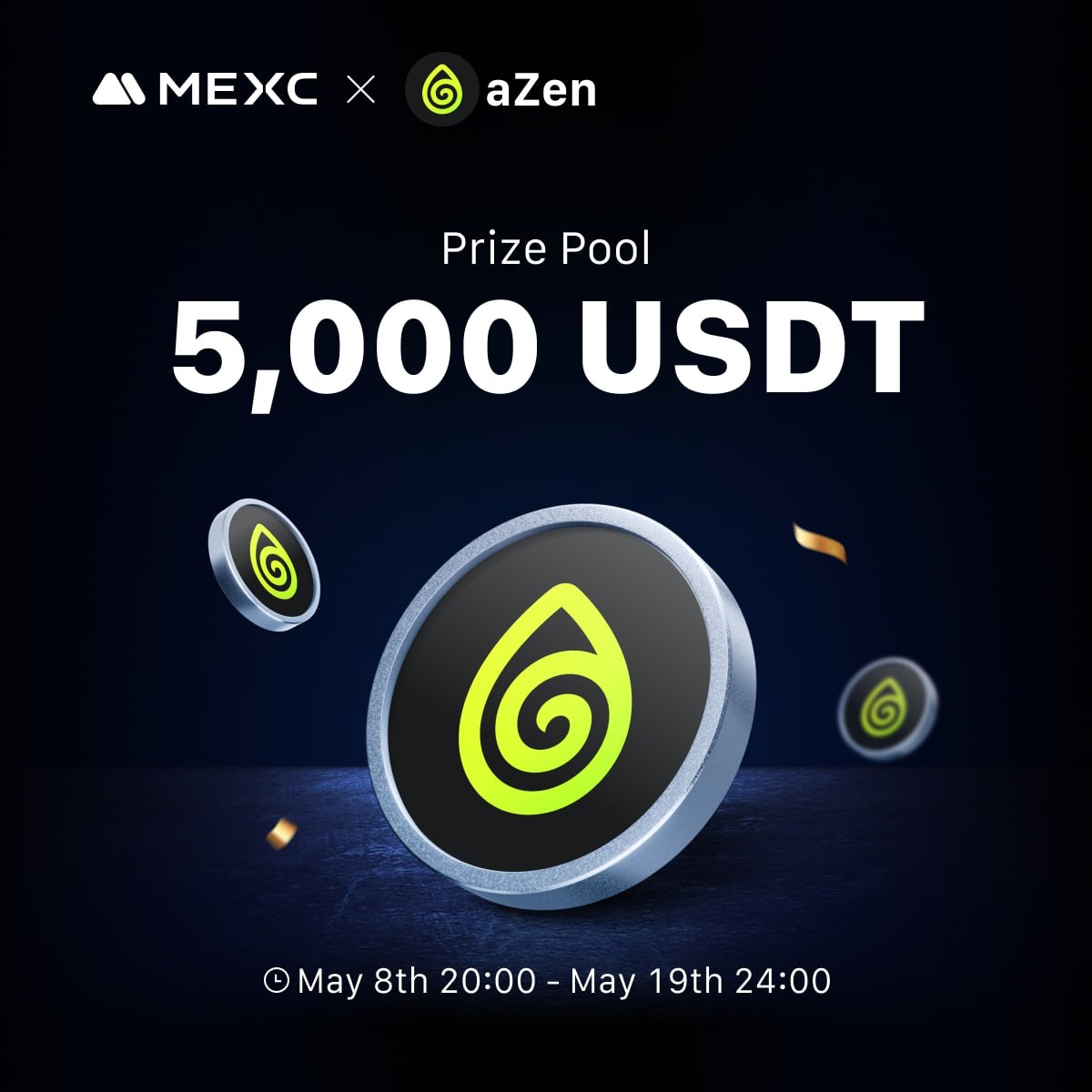 azen_protocol's tweet image. 🚀 MEXC x aZen | SPREAD THE WORD
Join now & share $5,000 USDT prize pool! 🎉
✨ aZen with @MEXC_Official Airdrop+ Event :
👉🔗gleam.io/competitions/Y…
💰 5,000 USDT will be distributed among 200 lucky users who complete all tasks & join via the official link!
🕒 Event Duration:…