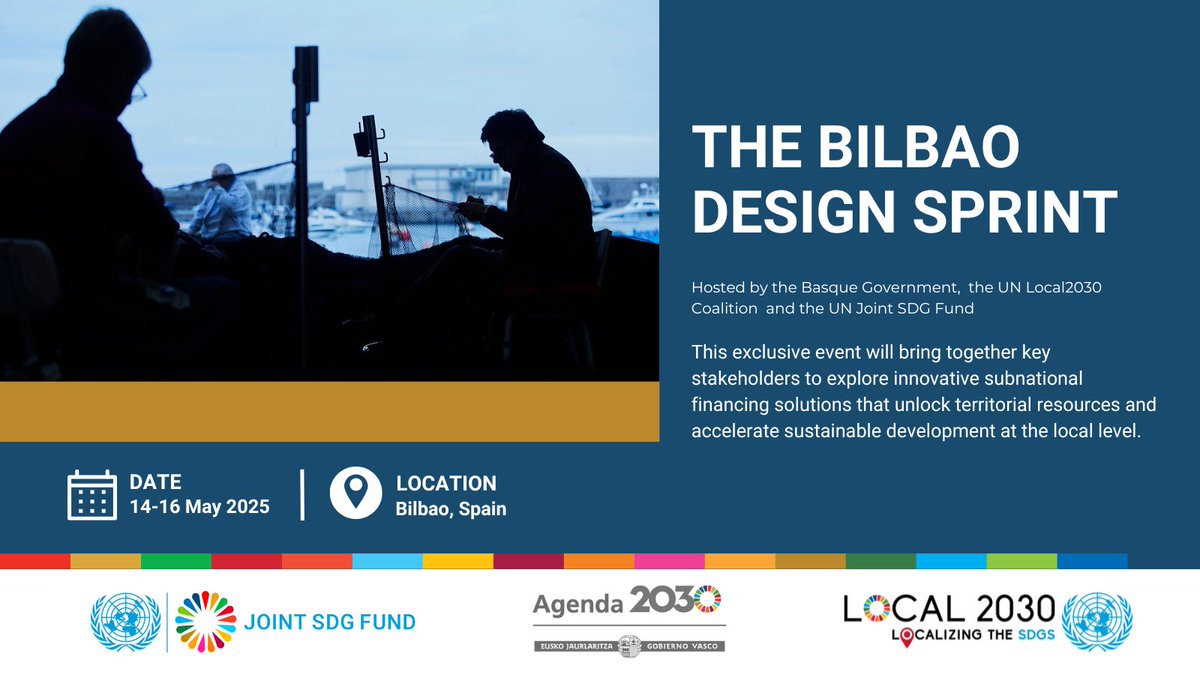 🗓️ Just 2 days left!

At the #BilbaoSprint, teams will develop 💡 bold, locally grounded financing strategies to accelerate SDG progress where it matters most.

Follow us for our updates on the #RoadToSevilla 🌍

Learn more: jointsdgfund.org/article/bilbao…