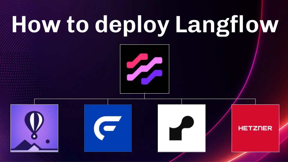 Langflow (@langflow_ai) on Twitter photo Ready to take the AI agents and MCP servers you've built and get them deployed to the cloud? ☁️
<a href="/TejasKumar_/">Tejas Kumar</a> has put together a guide on how to deploy your Langflow apps to <a href="/Flightcontrolhq/">Flightcontrol</a> <a href="/render/">Render</a> <a href="/flydotio/">Fly.io</a> & <a href="/Hetzner_Online/">Hetzner</a>
Link in reply 👇 Ready to take the AI agents and MCP servers you've built and get them deployed to the cloud? ☁️
<a href="/TejasKumar_/">Tejas Kumar</a> has put together a guide on how to deploy your Langflow apps to <a href="/Flightcontrolhq/">Flightcontrol</a> <a href="/render/">Render</a> <a href="/flydotio/">Fly.io</a> & <a href="/Hetzner_Online/">Hetzner</a>
Link in reply 👇