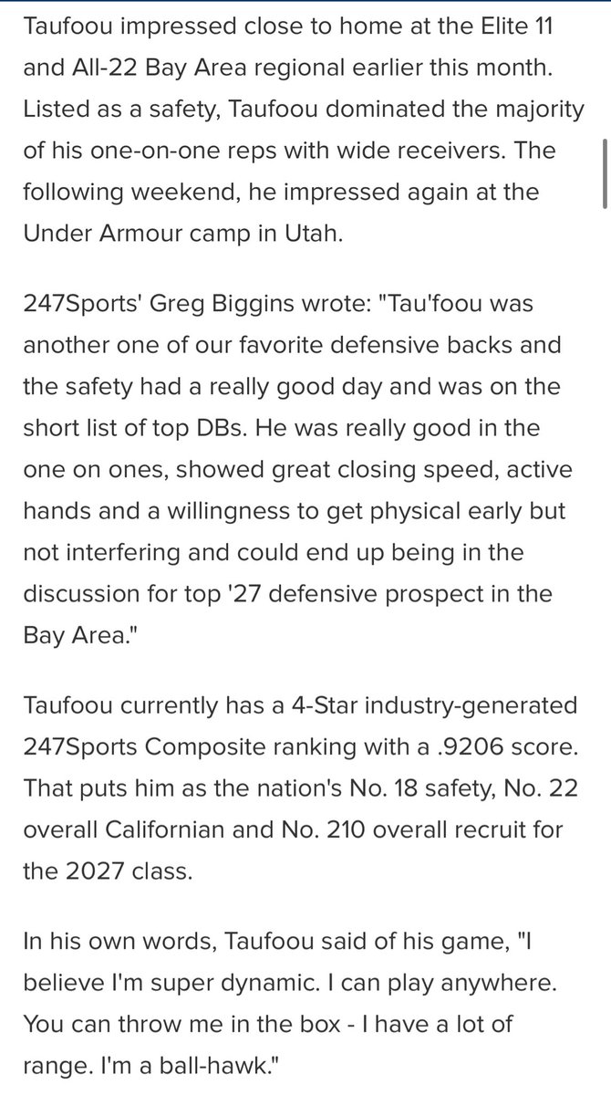 Appreciate the article <a href="/247Sports/">247Sports</a>!!!

<a href="/BrandonHuffman/">Brandon Huffman</a> <a href="/JacksonMoore247/">Jackson Moore</a>  <a href="/GregBiggins/">Greg Biggins</a> 

<a href="/DariusBell_3/">Darius Fautua Bell</a> <a href="/coachmons/">Coachmons</a> <a href="/coachwalsh20/">Patrick Walsh</a> <a href="/ActivatedSP/">Activated Sports Performance</a> <a href="/OfficialKOBros/">KO Bros</a> <a href="/CoachMikeHillSF/">Mike Hill Jr.</a> <a href="/Rivals/">Rivals</a> <a href="/On3Recruits/">On3 Recruits</a> <a href="/Samchung_4/">Sam Chung</a> <a href="/Ogthetruth/">Coach OG</a>
