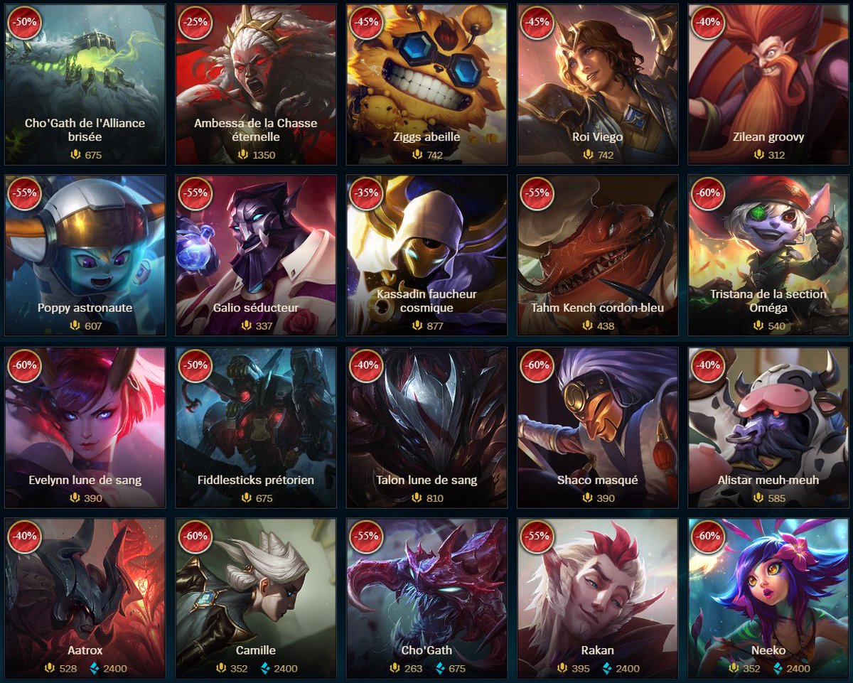 🟠 [League of Legends] Tahm Kench se met aux fourneaux 🧑‍🍳

Voici les skins et champions en promotion cette semaine :