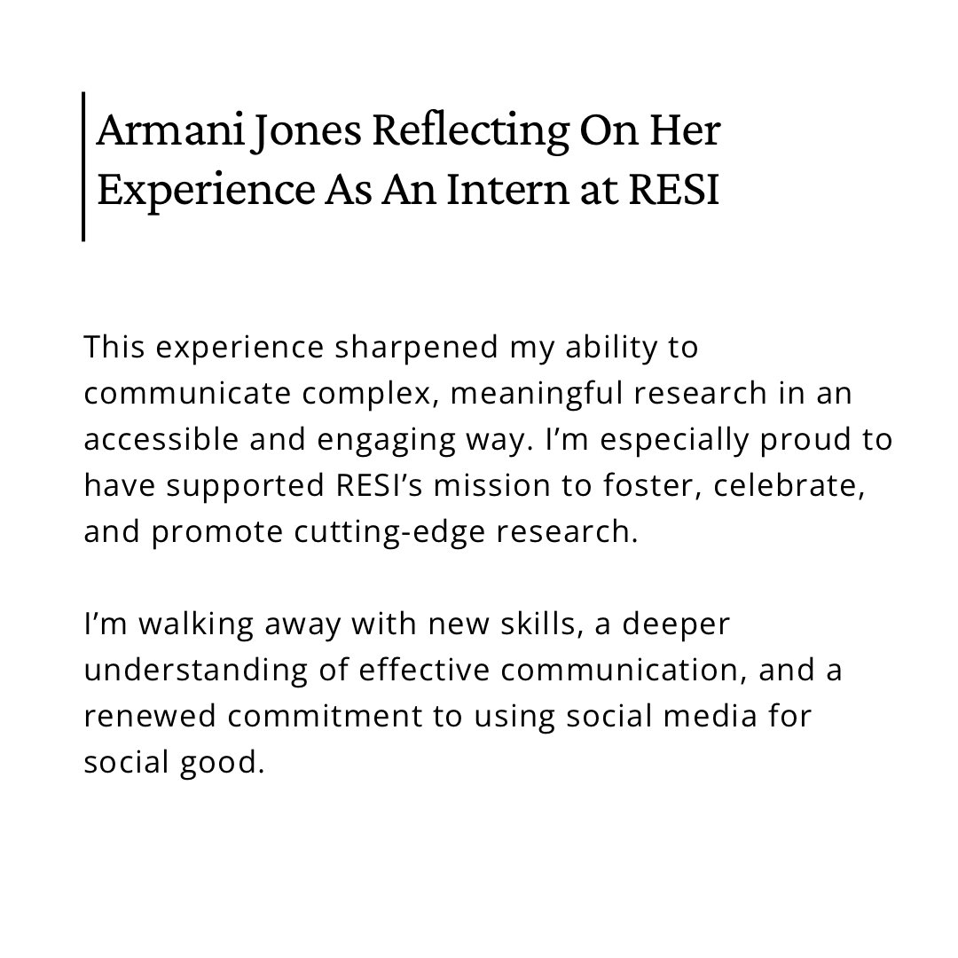 Last week our very own Social Media and Communications Intern Armani Jones crossed the stage, receiving a Bachelor of Arts in Communication with a minor in Creative Writing! 

We at RESI wish her the best as she steps into her next chapter!