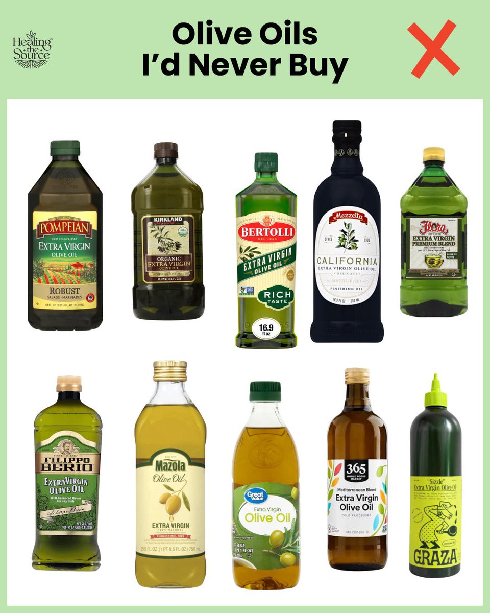 ClaudiaGilani's tweet photo. 80% of olive oil on the market is fraudulent! 🫒

👉 What you should look for when purchasing olive oil:

✅ Extra Virgin Olive Oil in dark glass bottles (amber or green)

✅ Harvest and bottling dates

✅ A single region of origin (not multiple countries)

✅ Cold-pressed labeling

👉 Why you should avoid EVOO with multiple countries listed as the origin: It usually means the oil was mass-blended from bulk shipments, with no clear traceability, harvest date, or farming standards. These blends are often cut with cheaper refined oils, exposed to heat and oxidation during transport, and may include older oils from previous harvests—reducing freshness, flavor, and nutritional value!!

Because I know you’re going to ask about Graza… look, the oil itself is actually high-quality and meets all the standards. But. It’s in a plastic bottle. And I get it… the plastic bottle + its super cute design is exactly why they’ve massively succeeded! Consumers, especially these days, care about how their products look, not just what’s inside—for better or for worse. 

👉 Why should you avoid olive oil in plastic bottles? It leaches! Olive oil is high in monounsaturated fats, which readily absorb chemicals from plastic—especially if exposed to heat (like during shipping or sitting on a store shelf).
