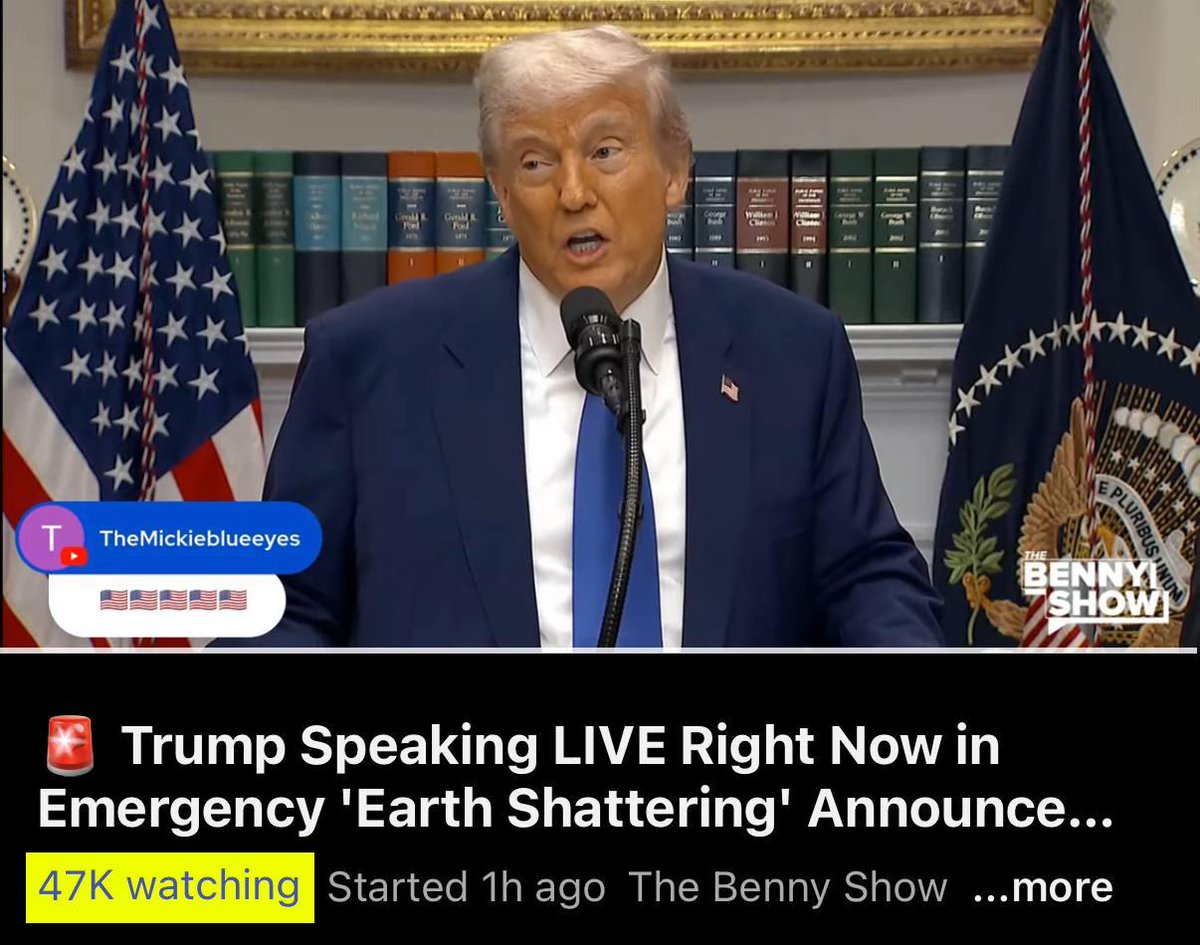 47,000 viewers locked in LIVE as 47 drops historic announcements.

The Golden Era is in full effect. 

Chat is exploding.  

Get in here 👉🏻 youtube.com/watch?v=kKtvm1…