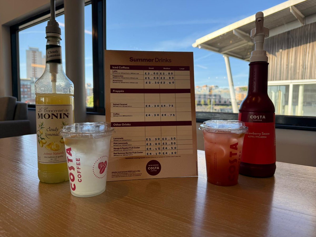 Check out the new range of summer drinks we have on offer in our Costa Cafe at St Peters.