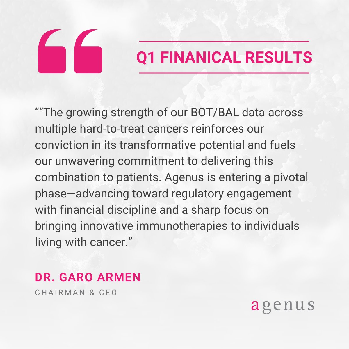 Today we shared our Q1 2025 financial results and highlighted key updates from our immuno-oncology pipeline.

We remain committed to advancing the next generation of immunotherapies for individuals living with cancer.

Access the Q1 report: bit.ly/4me9ohS.