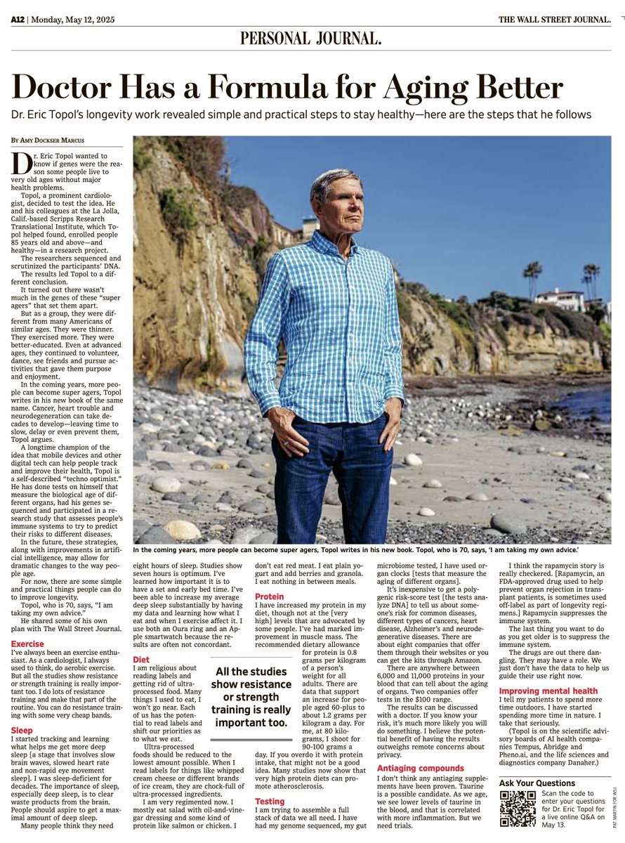 Eric Topol (@erictopol) on Twitter photo An outgrowth of the research and writing SUPER AGERS, a book about how we can extend our healthspan
by <a href="/AmyDMarcus/">Amy Dockser Marcus</a>
gift link wsj.com/health/wellnesโฆ An outgrowth of the research and writing SUPER AGERS, a book about how we can extend our healthspan
by <a href="/AmyDMarcus/">Amy Dockser Marcus</a>
gift link wsj.com/health/wellnesโฆ