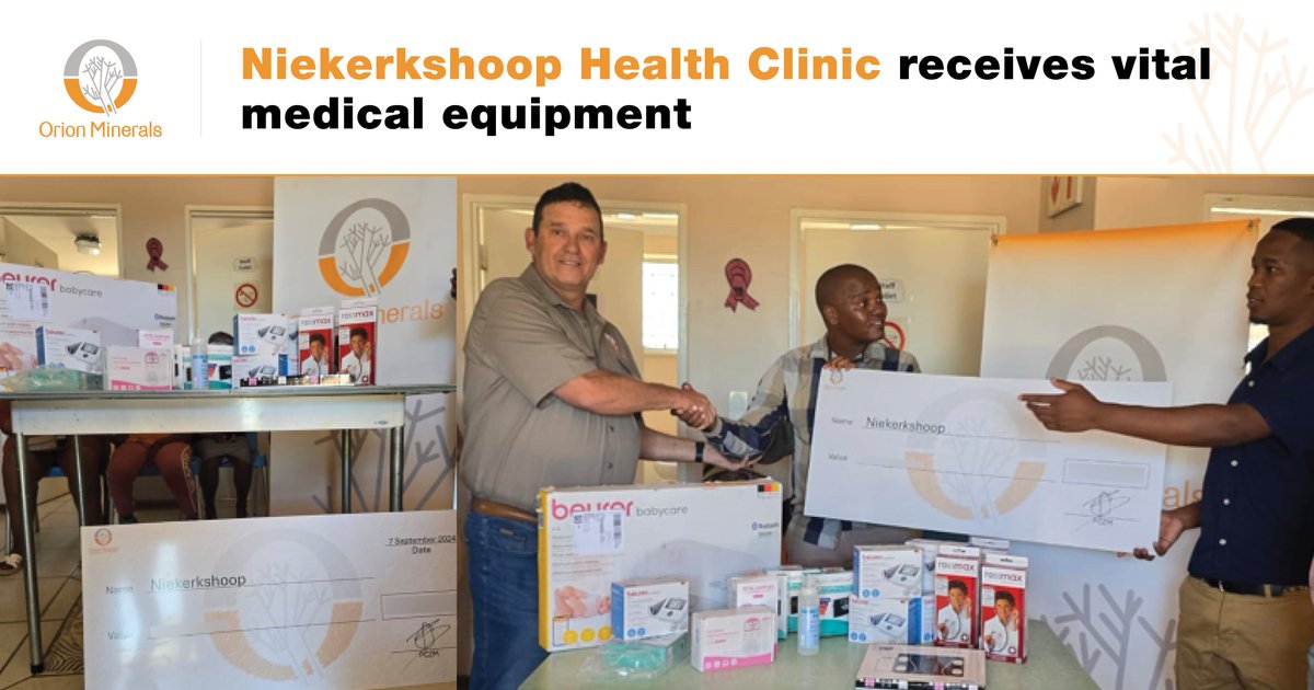 Access to quality healthcare is a priority. Thanks to the Orion Minerals Golf Day, we were able to donate funds allocated for essential medical equipment to the Niekerkshoop Community Health Care Clinic.
#OrionMinerals #GolfDay2024 #HealthcareForAll