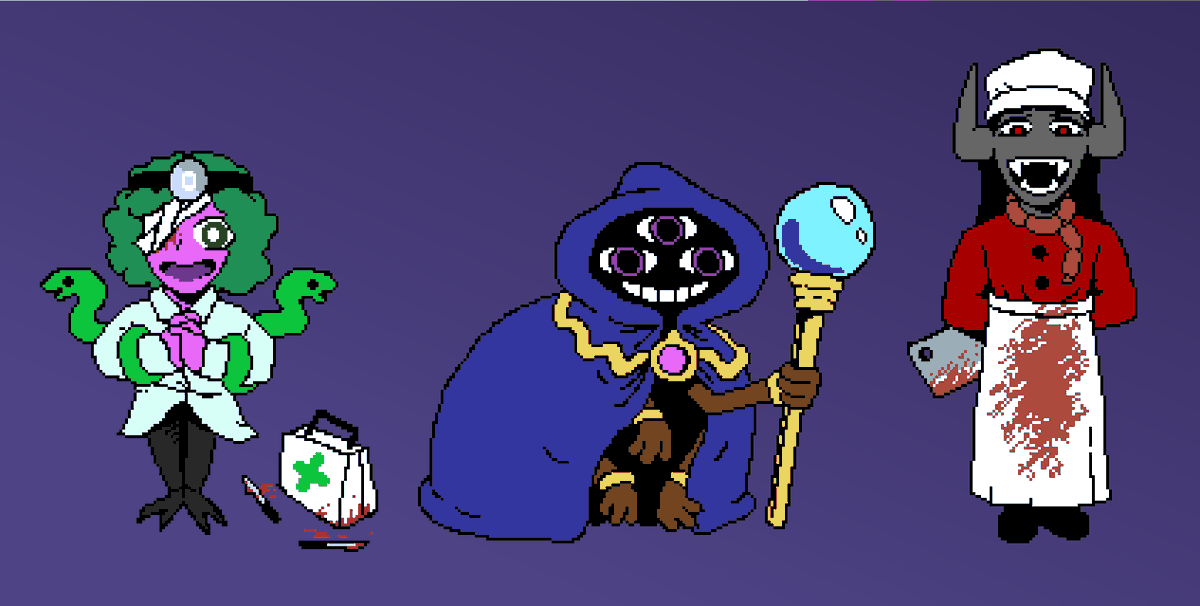 hen_mesh's tweet image. Sketching designs for the shopkeepers. Keen to see how their clay models turn out
#pixelart #gamedev