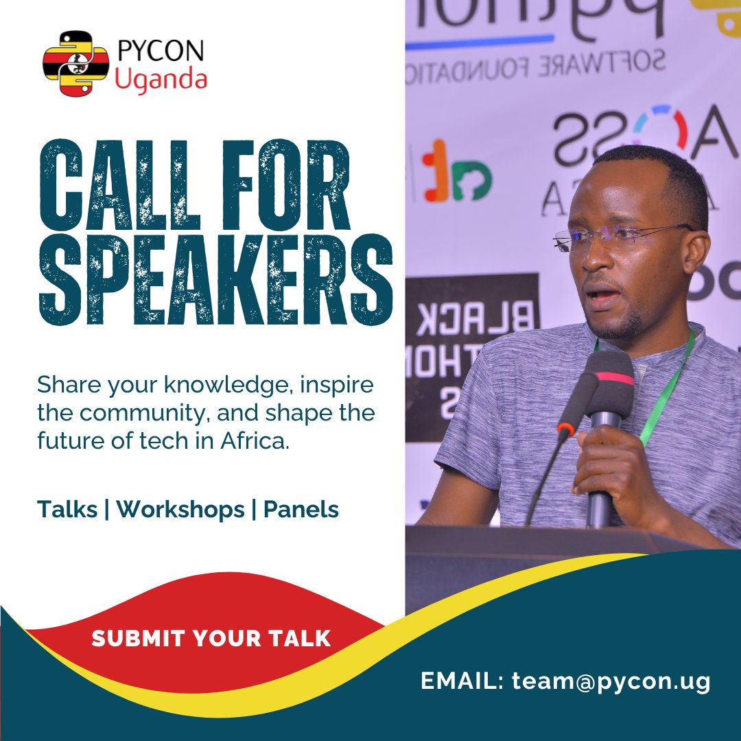1 WEEK LEFT!

Are you passionate about Python, tech, or community?
This is your chance to speak at #PyConUganda2025

Submit your talk/workshop before the deadline closes next week!

ug.pycon.org