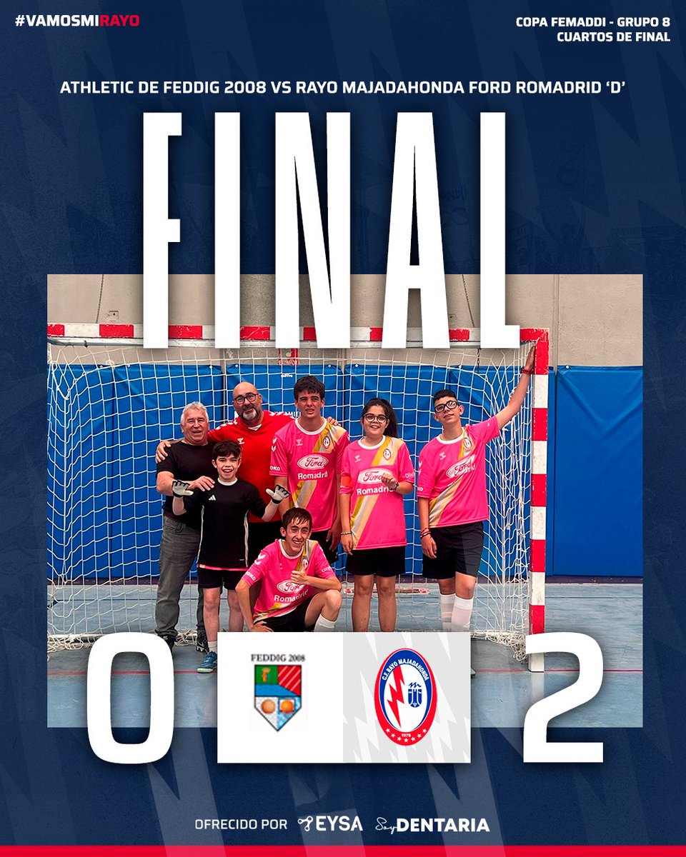 ℹ️ Suerte dispar para nuestros equipos en la Copa <a href="/femaddi/">Femaddi</a>. Nuestros equipos A y D consiguieron vencer en sus enfrentamientos de cuartos de final y jugarán las semifinales.

Por otro lado, nuestros chicos del B cayeron derrotados.

#vamosmirayo⚡️⚪️🔵🔴