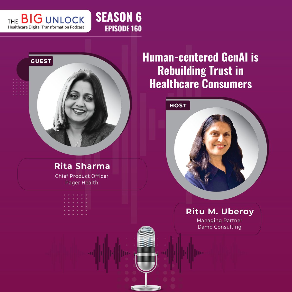 The Big Unlock Podcast (@thebigunlock) on Twitter photo 🚨 New on <a href="/TheBigUnlock/">The Big Unlock Podcast</a> podcast!
Join Ritu M. Uberoy as she talks with Rita Sharma, Chief Strategy Officer at Pager Health, about how GenAI is helping rebuild trust in healthcare through responsible data use and ease of adoption.
🎧 Listen👉 hubs.la/Q03m0ht20 🚨 New on <a href="/TheBigUnlock/">The Big Unlock Podcast</a> podcast!
Join Ritu M. Uberoy as she talks with Rita Sharma, Chief Strategy Officer at Pager Health, about how GenAI is helping rebuild trust in healthcare through responsible data use and ease of adoption.
🎧 Listen👉 hubs.la/Q03m0ht20