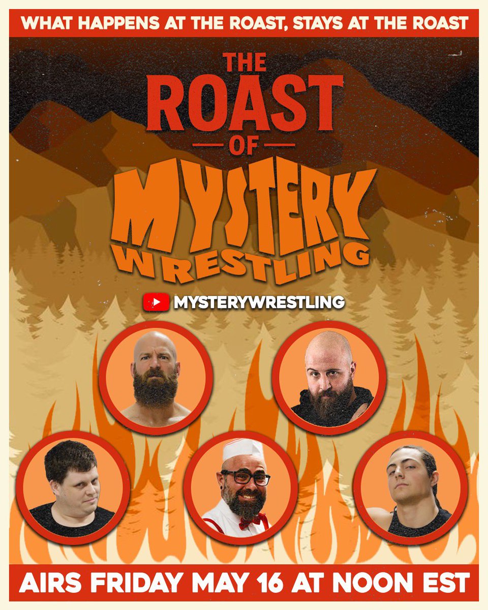 Unscripted. Unfiltered. Unsupervised.

The Roast of Mystery Wrestling is going live FRIDAY, MAY 16 — 12PM ET
LIVE on Mystery Wrestling’s YouTube channel!

youtu.be/uMF_2N0Y3C4

#TheRoastOfMysteryWrestling 
#MysteryWrestling
