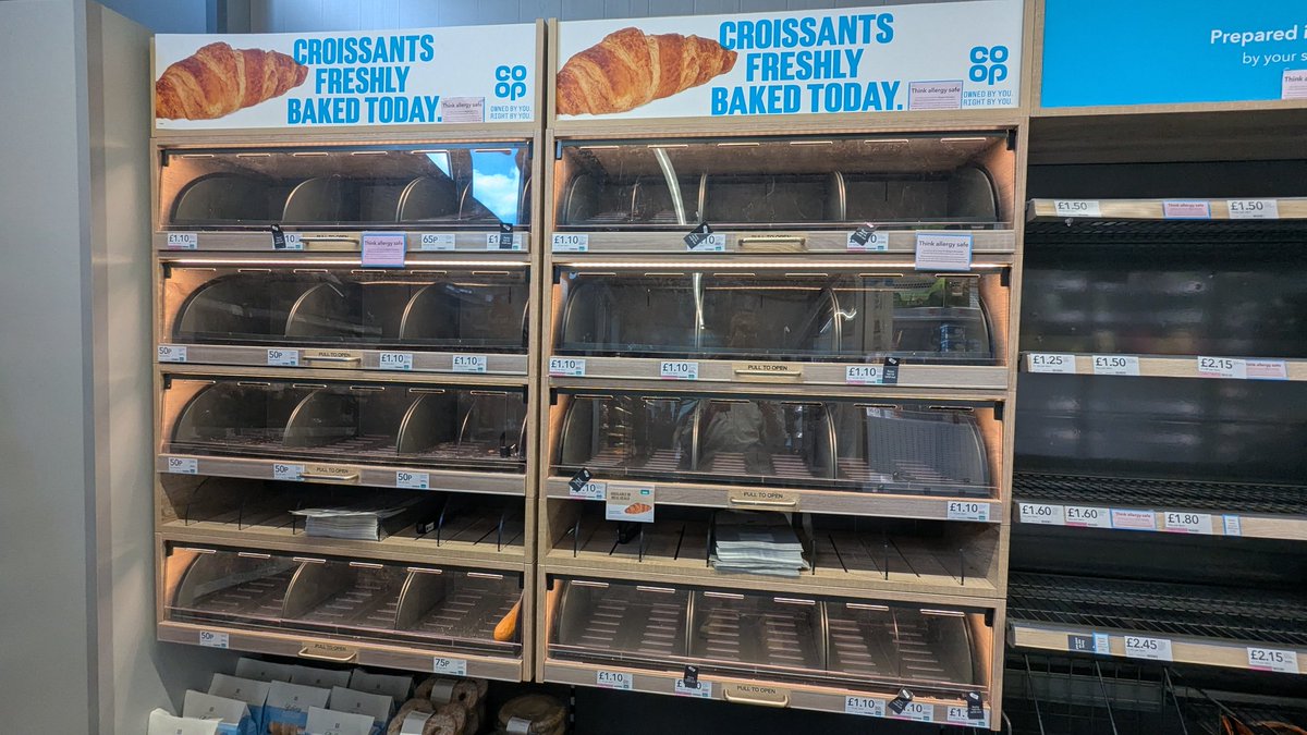 Peter Ruddick (@ruddick) on Twitter photo Have you been to a Co-Op recently? Are the shelves bare? Is your community reliant on one?
<a href="/chriswarburton_/">Chris Warburton</a> and <a href="/claremcdonnell1/">Clare McDonnell</a> are going to ask a retail expert for info.
Our local Co-Op to the BBC is looking very sad.
I had to buy the final bread roll...can you spot it?! Have you been to a Co-Op recently? Are the shelves bare? Is your community reliant on one?
<a href="/chriswarburton_/">Chris Warburton</a> and <a href="/claremcdonnell1/">Clare McDonnell</a> are going to ask a retail expert for info.
Our local Co-Op to the BBC is looking very sad.
I had to buy the final bread roll...can you spot it?!