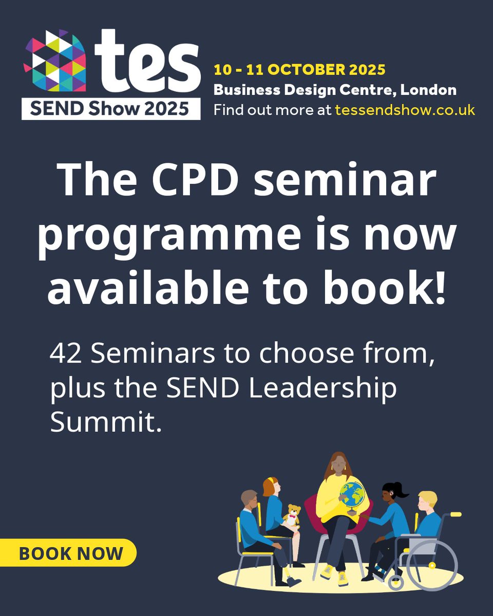 📢 Exciting News for #SEND Professionals! This year’s seminars at the Tes SEND Show are packed with 42 CPD-certified sessions by SEND experts, with topics including Supporting Autistic Students &amp; SEMH and effective EHCP Implementation
🔗 Secure your spot: tessendshow.co.uk/2025-programme