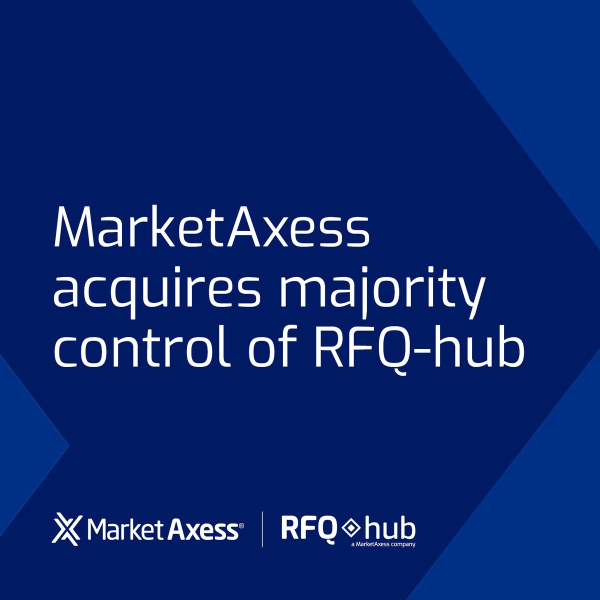 MarketAxess has acquired a 90% controlling stake in RFQ-hub, a leading multi-asset RFQ platform for derivatives and ETFs. This strategic move amplifies our global derivatives and ETF trading capabilities, unlocking new liquidity solutions for our clients.  okt.to/kRGdpP
